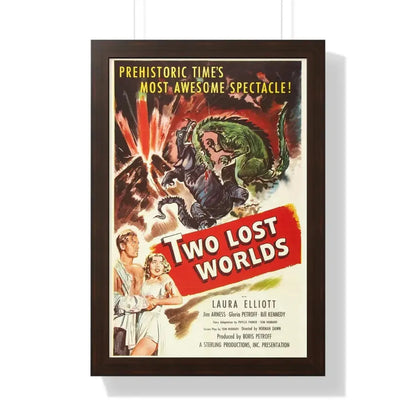 TWO LOST WORLDS 1951 - Framed Movie Poster 16″ x 24″ Walnut - The Sticker Space