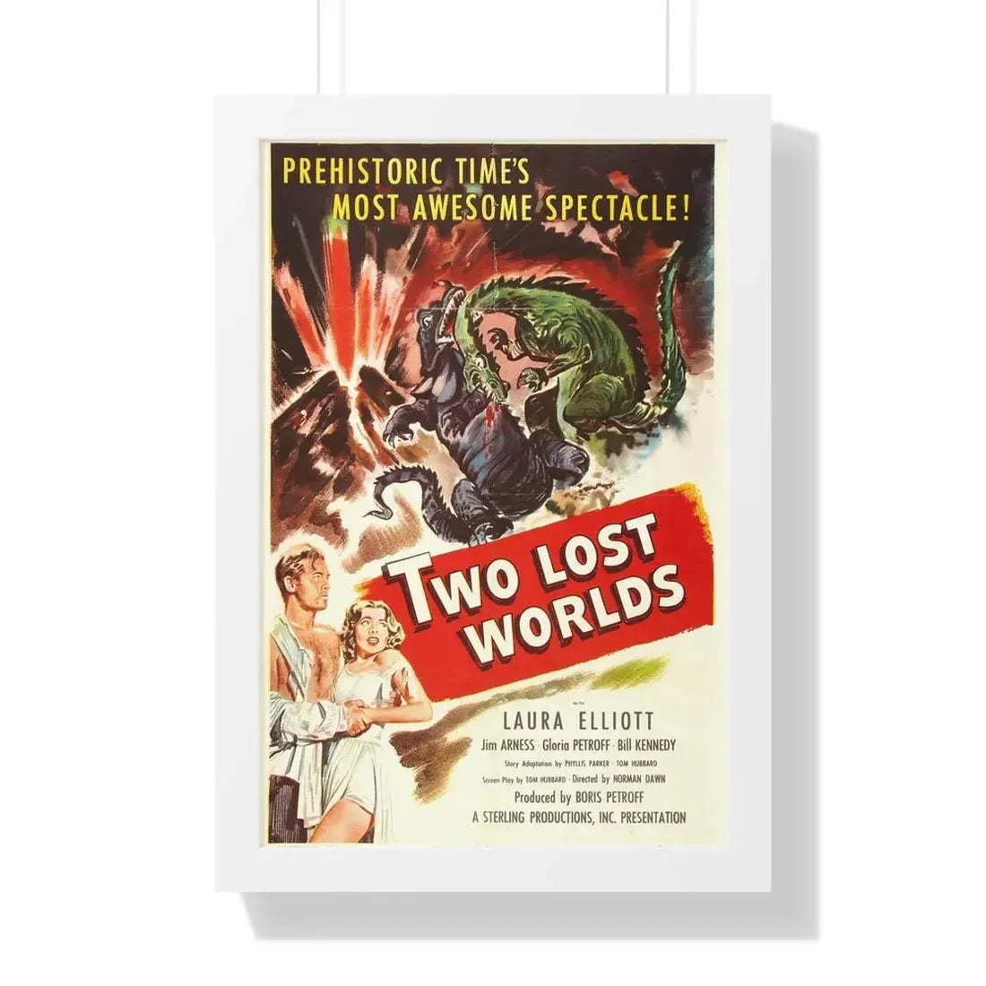 TWO LOST WORLDS 1951 - Framed Movie Poster 16″ x 24″ White - The Sticker Space