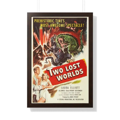 TWO LOST WORLDS 1951 - Framed Movie Poster 20" x 30" Walnut - The Sticker Space