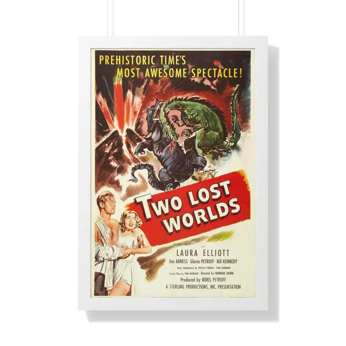 TWO LOST WORLDS 1951 - Framed Movie Poster 20" x 30" White - The Sticker Space