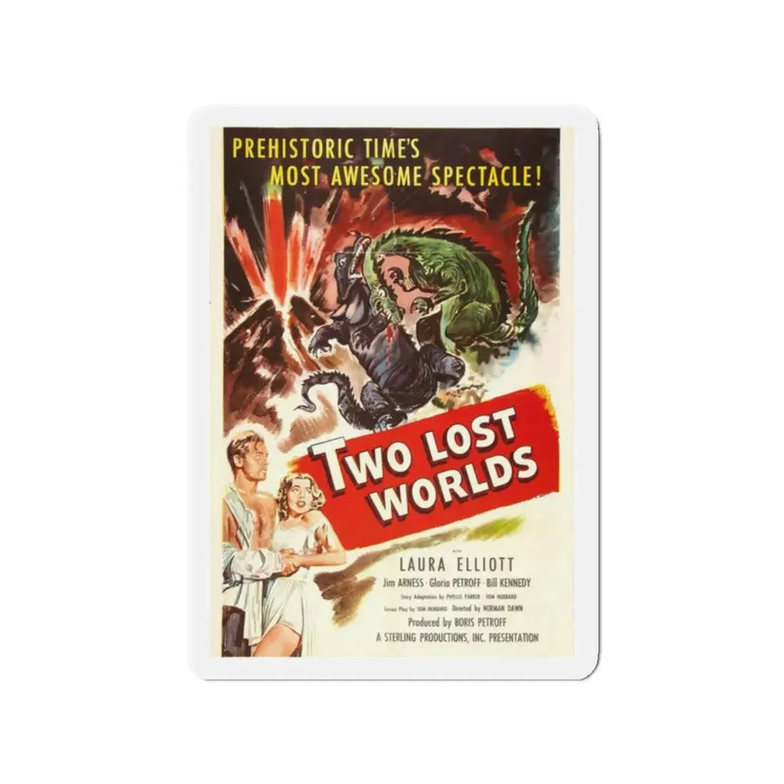 TWO LOST WORLDS 1951 Movie Poster - Refrigerator Magnet 2 Inch Die-Cut - The Sticker Space