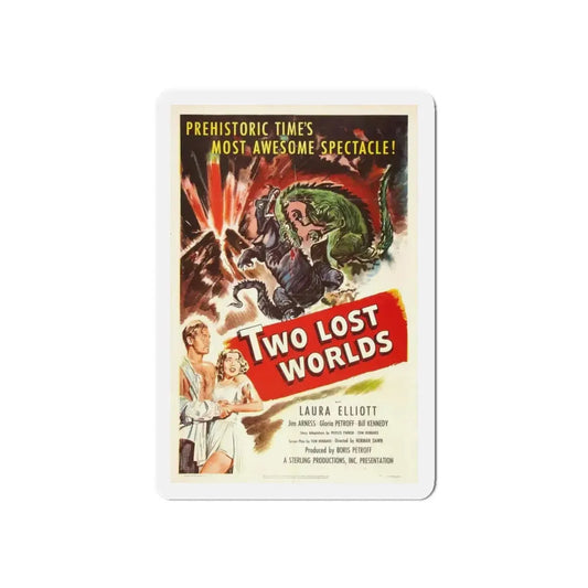 TWO LOST WORLDS 1951 Movie Poster - Refrigerator Magnet 6 Inch Die-Cut - The Sticker Space