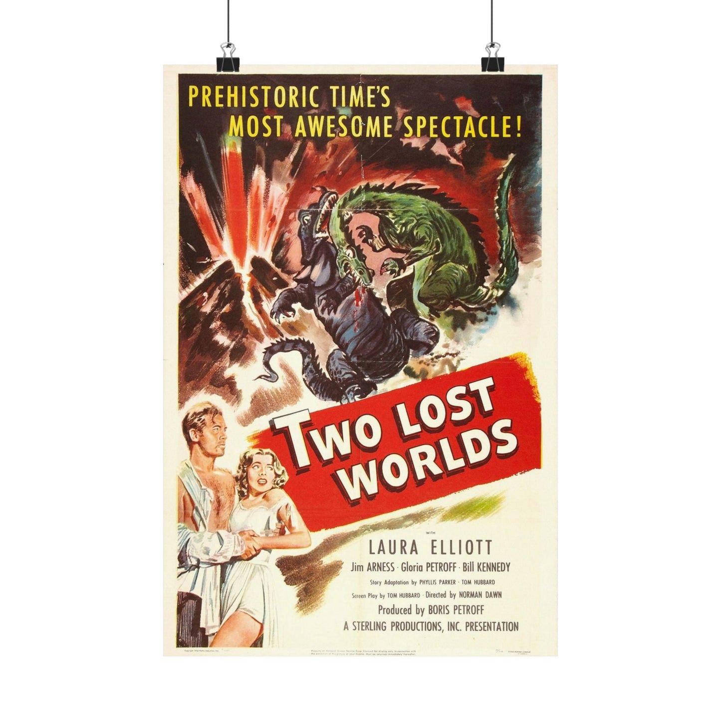 TWO LOST WORLDS 1951 - Paper Movie Poster-12″ x 18″-The Sticker Space