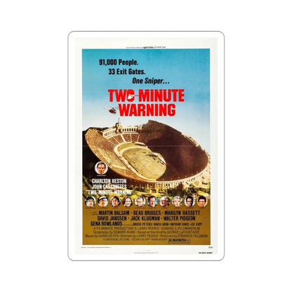 Two Minute Warning 1976 Movie Poster STICKER Vinyl Die-Cut Decal 3 Inch - The Sticker Space