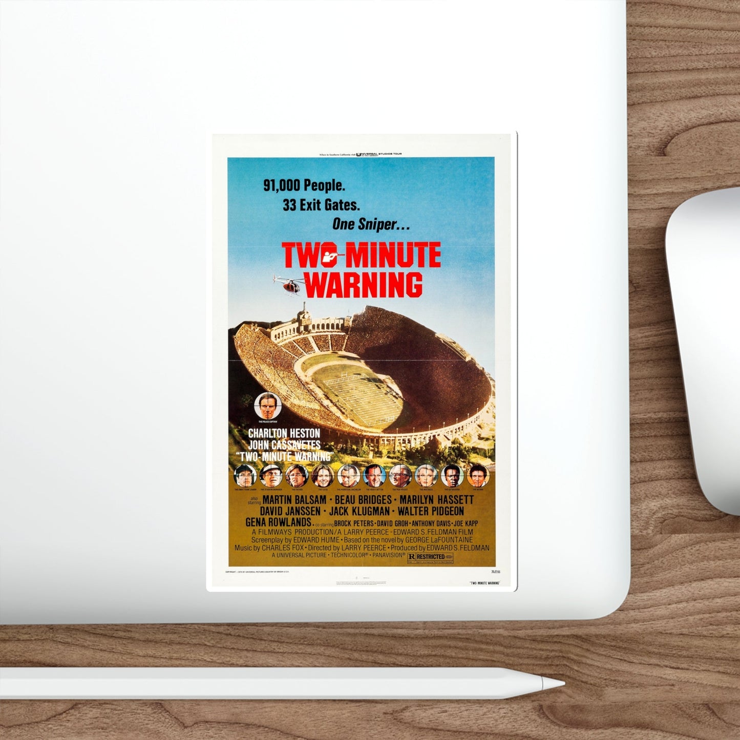 Two Minute Warning 1976 Movie Poster STICKER Vinyl Die-Cut Decal-The Sticker Space