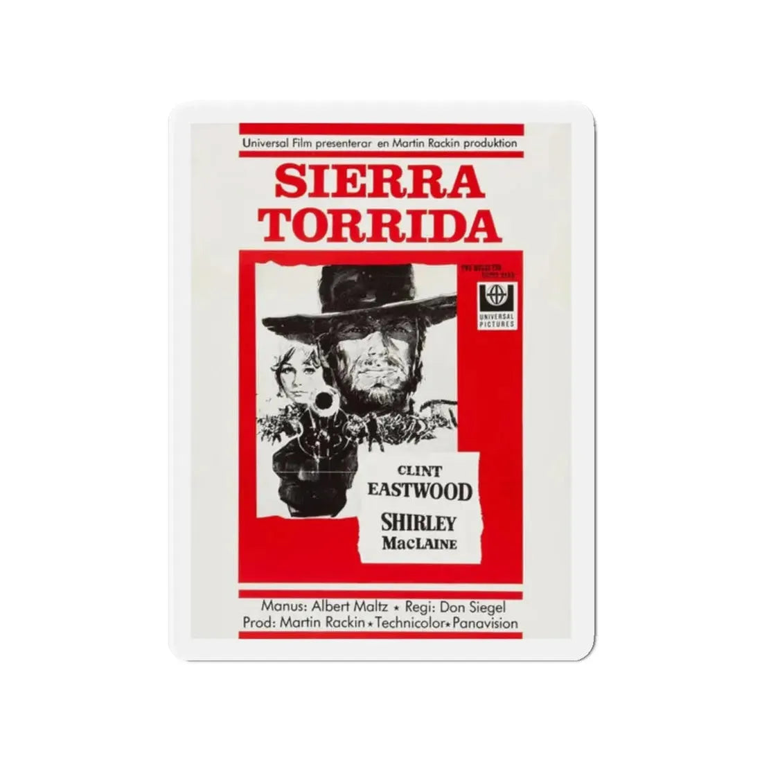 TWO MULES FOR SISTER SARA 1970 Movie Poster - Refrigerator Magnet 2 Inch Die-Cut - The Sticker Space