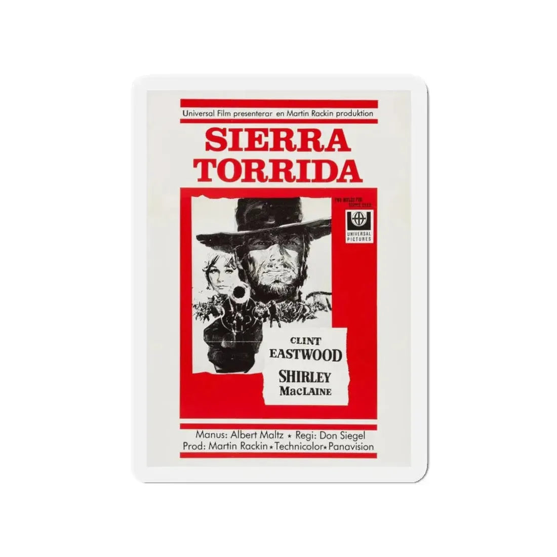 TWO MULES FOR SISTER SARA 1970 Movie Poster - Refrigerator Magnet 3 Inch Die-Cut - The Sticker Space