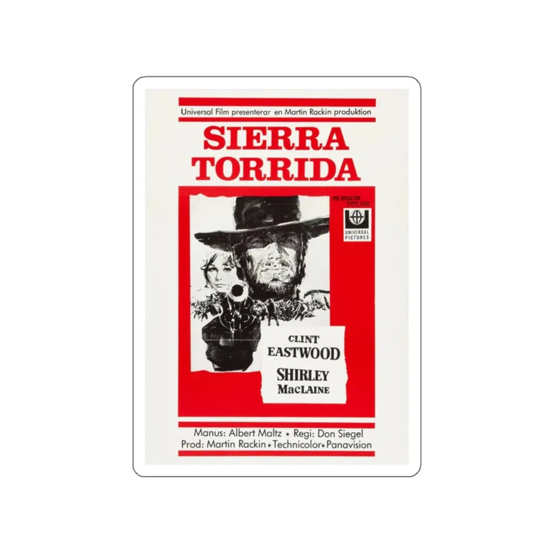 TWO MULES FOR SISTER SARA 1970 Movie Poster STICKER Vinyl Die-Cut Decal 2 Inch - The Sticker Space