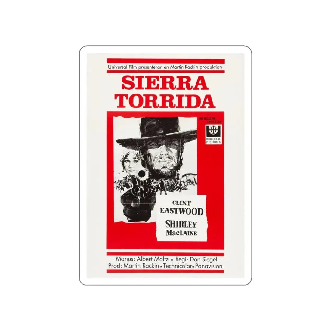 TWO MULES FOR SISTER SARA 1970 Movie Poster STICKER Vinyl Die-Cut Decal 6 Inch - The Sticker Space