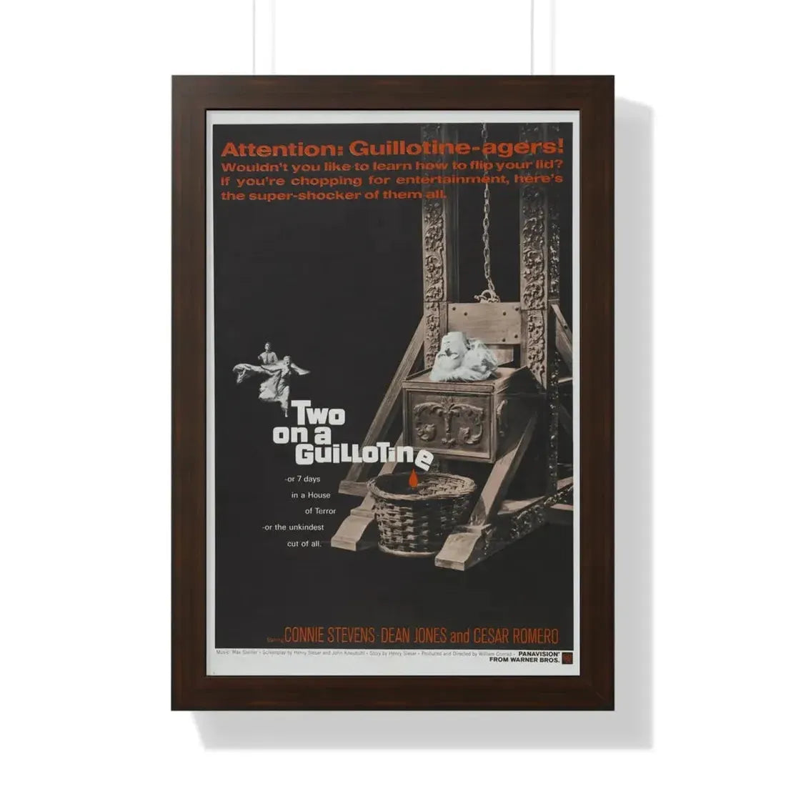 TWO ON A GUILLOTINE 1965 - Framed Movie Poster 16″ x 24″ Walnut - The Sticker Space