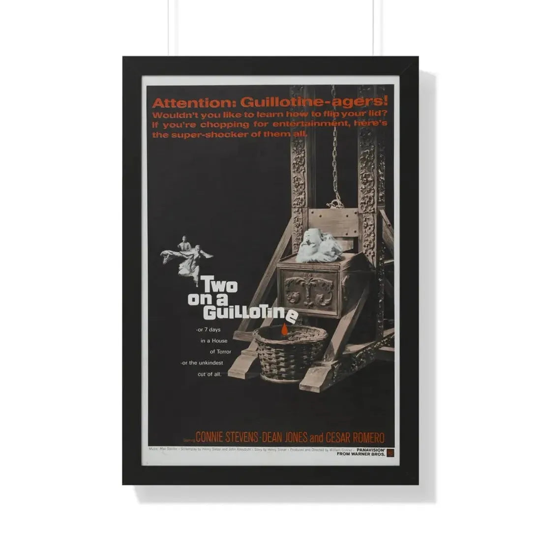 TWO ON A GUILLOTINE 1965 - Framed Movie Poster 20" x 30" Black - The Sticker Space