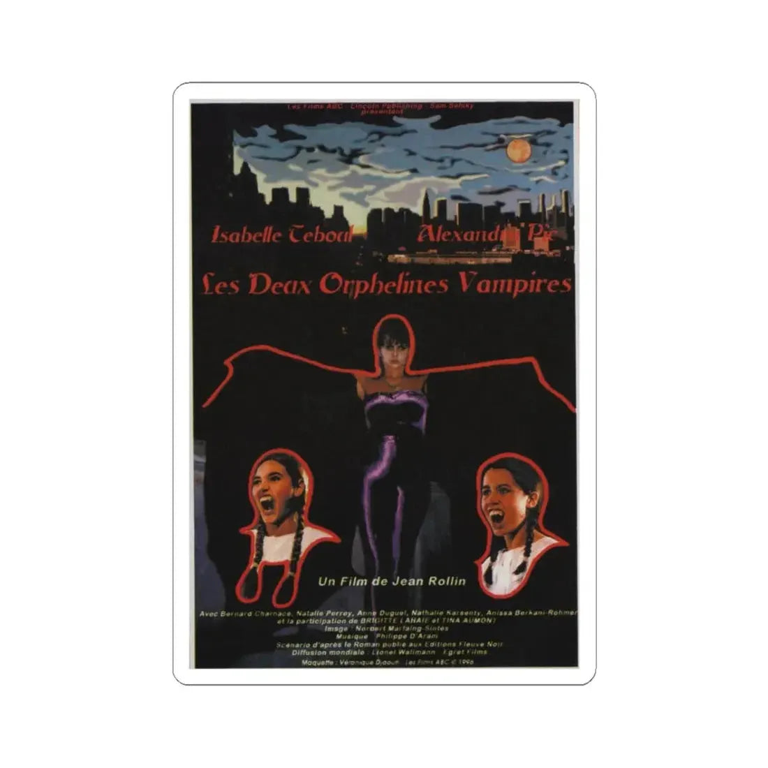 TWO ORPHAN VAMPIRES 1997 Movie Poster - STICKER Vinyl Kiss-Cut Decal 3 Inch White - The Sticker Space