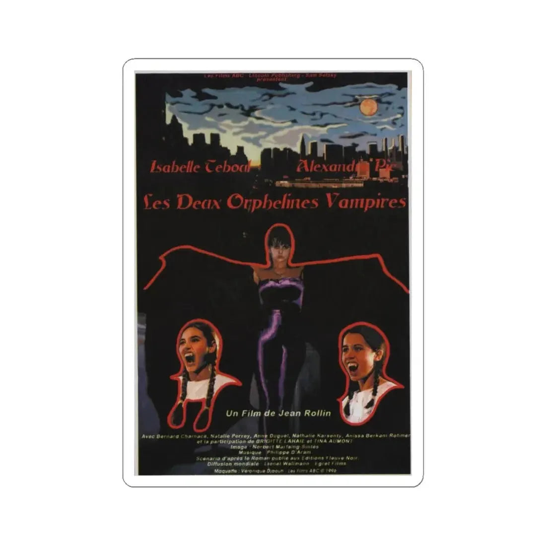 TWO ORPHAN VAMPIRES 1997 Movie Poster - STICKER Vinyl Kiss-Cut Decal 4 Inch White - The Sticker Space