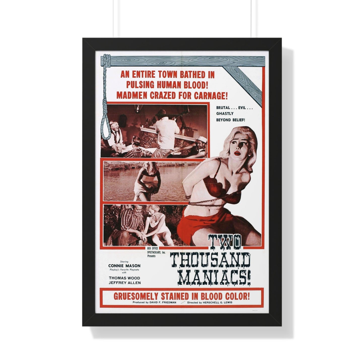 TWO THOUSAND MANIACS! 1964 - Framed Movie Poster-20" x 30"-The Sticker Space