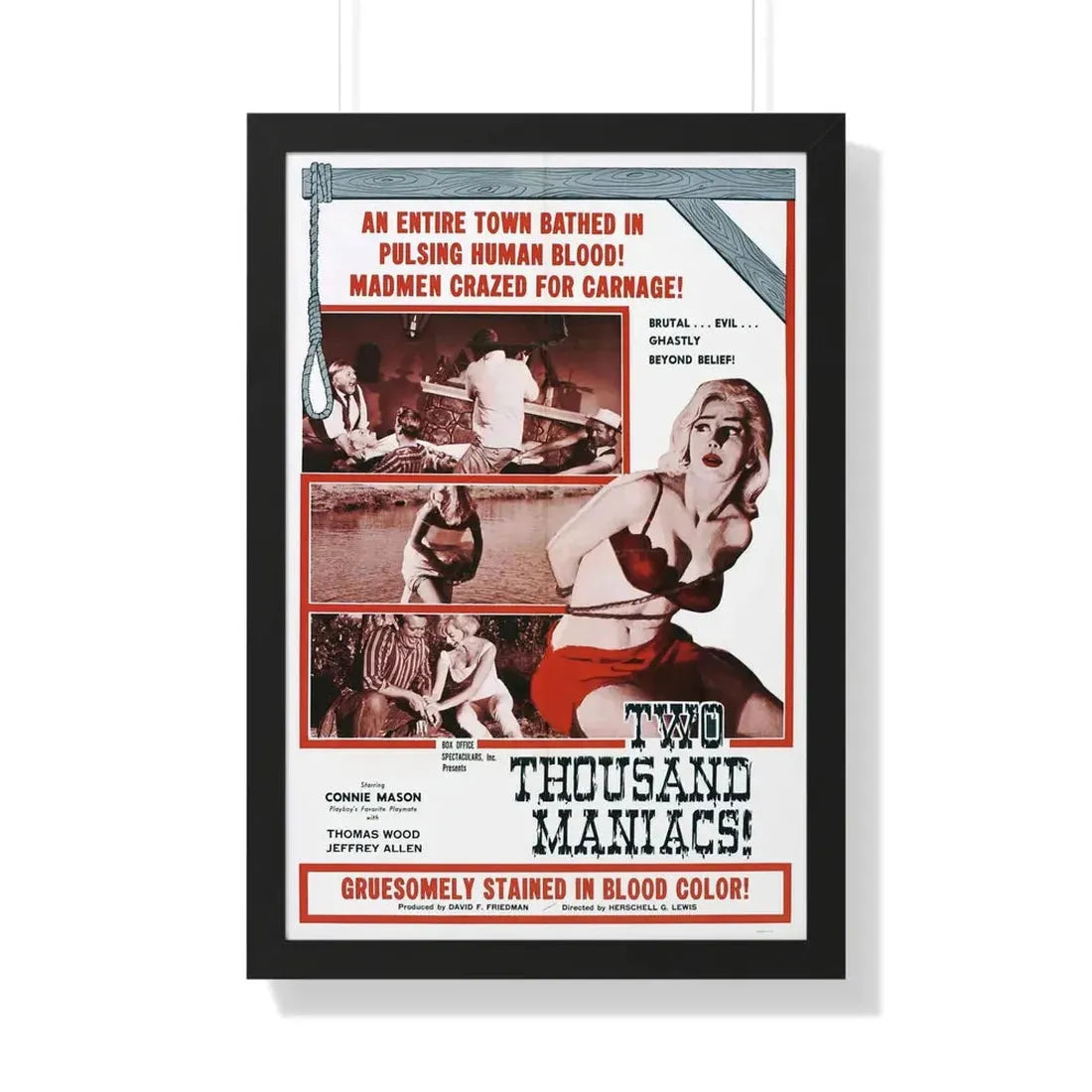 TWO THOUSAND MANIACS! 1964 - Framed Movie Poster 20" x 30" Black - The Sticker Space