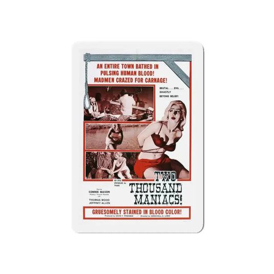 TWO THOUSAND MANIACS! 1964 Movie Poster - Refrigerator Magnet 6 Inch Die-Cut - The Sticker Space
