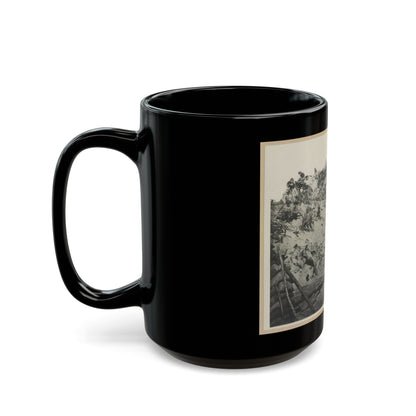 Two Trench Mortars Behind Sandbagged Barricade (U.S. Civil War) Black Coffee Mug-The Sticker Space