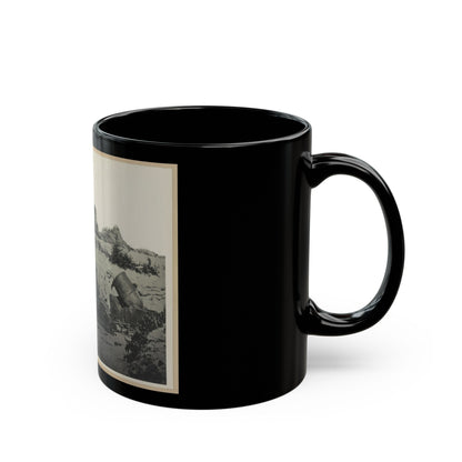 Two Trench Mortars Behind Sandbagged Barricade (U.S. Civil War) Black Coffee Mug-The Sticker Space