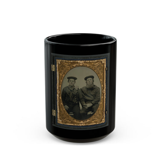 Two Unidentified Sailors In Union Uniforms (U.S. Civil War) Black Coffee Mug-15oz-The Sticker Space