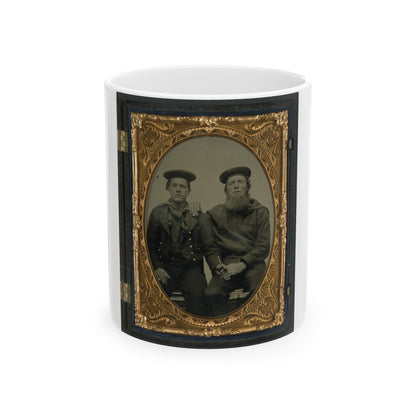 Two Unidentified Sailors In Union Uniforms (U.S. Civil War) White Coffee Mug-11oz-The Sticker Space