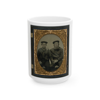 Two Unidentified Sailors In Union Uniforms (U.S. Civil War) White Coffee Mug-15oz-The Sticker Space