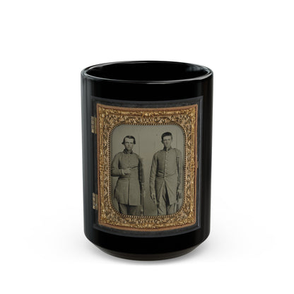 Two Unidentified Soldiers From Tennessee In Confederate Uniforms With Rifles And Pepperbox Pistol (U.S. Civil War) Black Coffee Mug-15oz-The Sticker Space