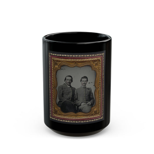 Two Unidentified Soldiers In Confederate Uniforms (U.S. Civil War) Black Coffee Mug-15oz-The Sticker Space