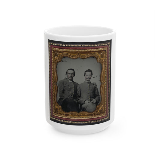 Two Unidentified Soldiers In Confederate Uniforms (U.S. Civil War) White Coffee Mug-15oz-The Sticker Space