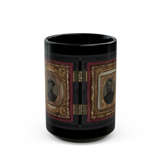 Two Unidentified Soldiers In Union Uniforms 001 (U.S. Civil War) Black Coffee Mug-15oz-The Sticker Space