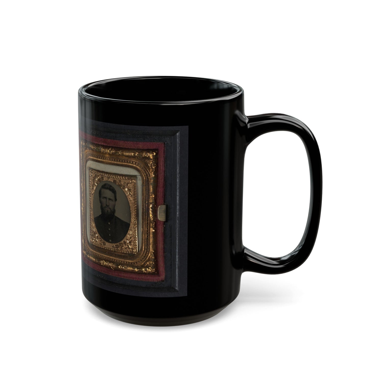 Two Unidentified Soldiers In Union Uniforms 001 (U.S. Civil War) Black Coffee Mug-The Sticker Space