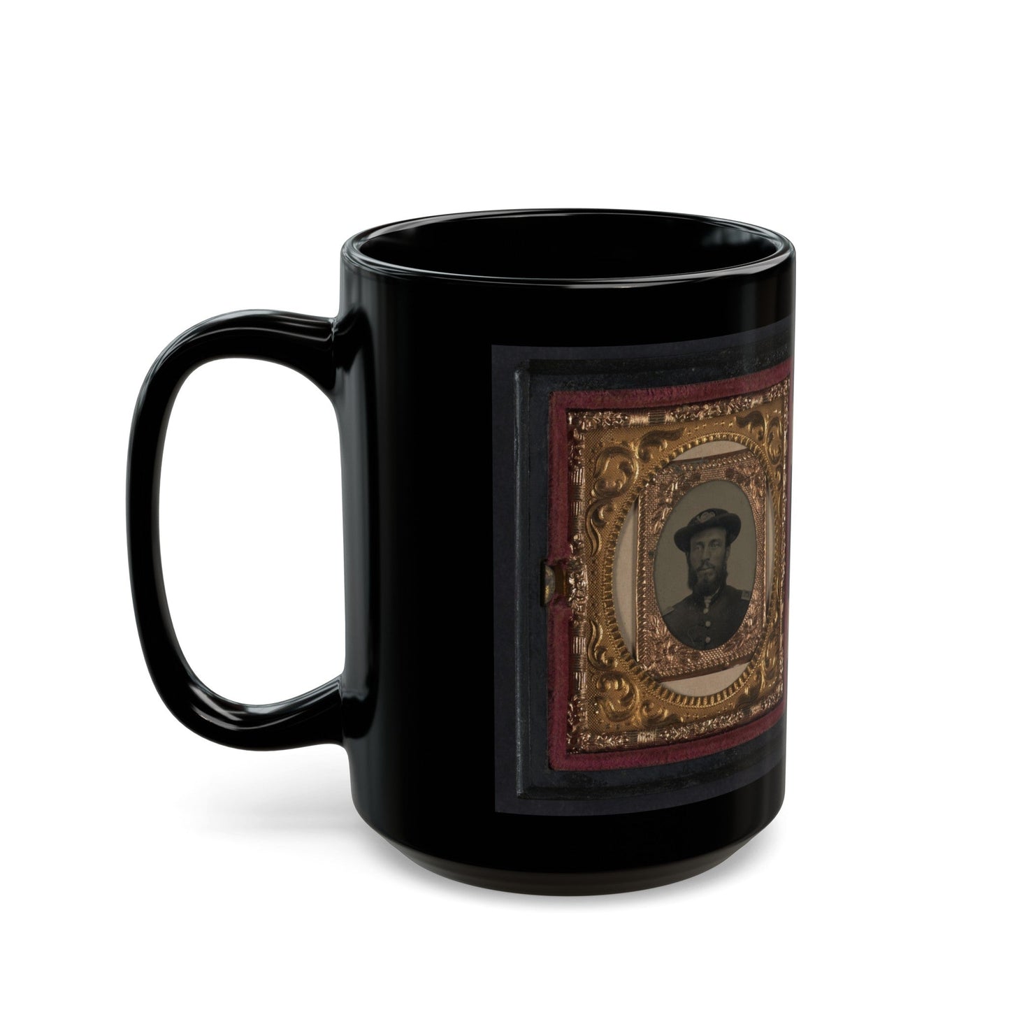 Two Unidentified Soldiers In Union Uniforms 001 (U.S. Civil War) Black Coffee Mug-The Sticker Space