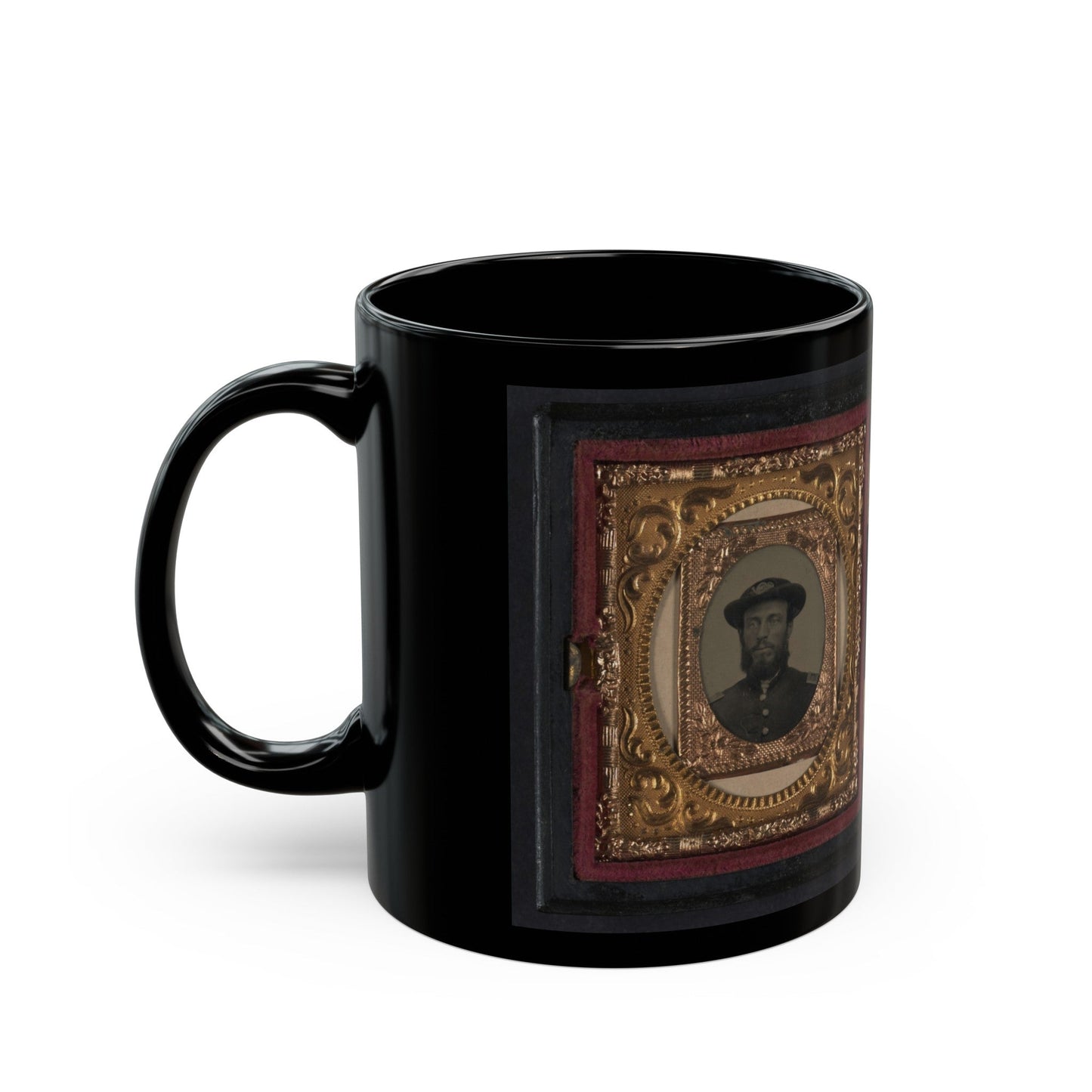 Two Unidentified Soldiers In Union Uniforms 001 (U.S. Civil War) Black Coffee Mug-The Sticker Space