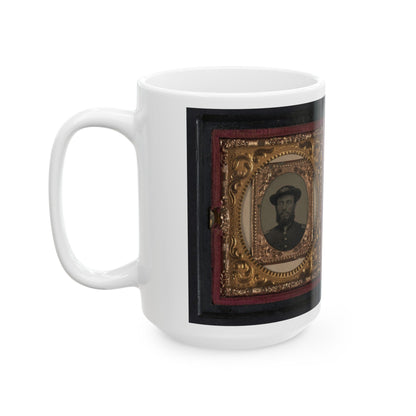 Two Unidentified Soldiers In Union Uniforms 001 (U.S. Civil War) White Coffee Mug-The Sticker Space