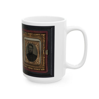 Two Unidentified Soldiers In Union Uniforms 001 (U.S. Civil War) White Coffee Mug-The Sticker Space