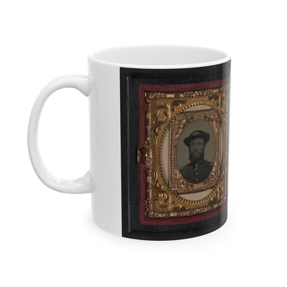 Two Unidentified Soldiers In Union Uniforms 001 (U.S. Civil War) White Coffee Mug-The Sticker Space