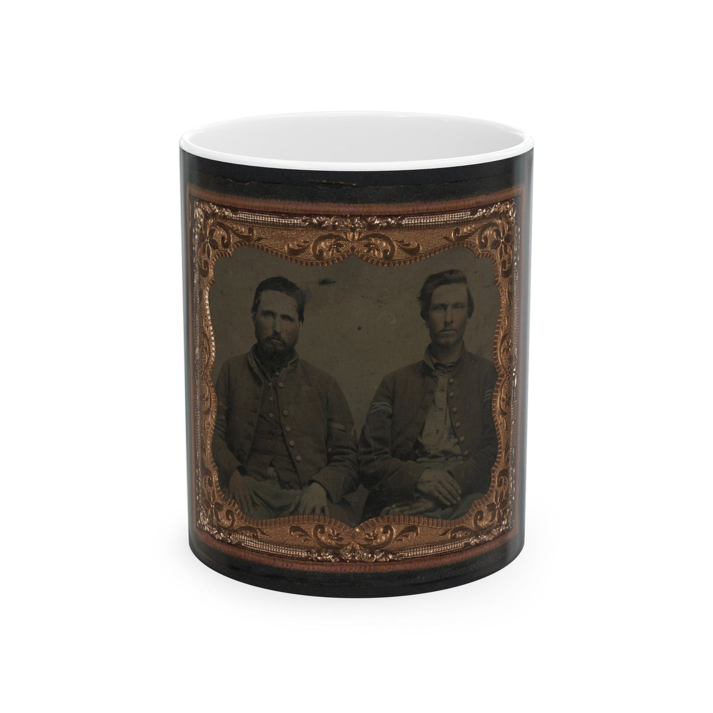 Two Unidentified Soldiers In Union Uniforms (U.S. Civil War) White Coffee Mug-11oz-The Sticker Space