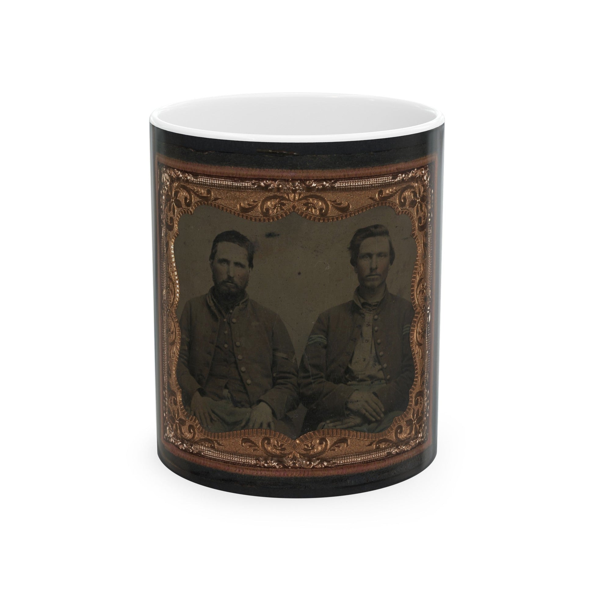 Two Unidentified Soldiers In Union Uniforms (U.S. Civil War) White Coffee Mug-11oz-The Sticker Space