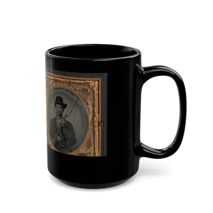 Two Unidentified Soldiers In Union Uniforms With Bayoneted Muskets (U.S. Civil War) Black Coffee Mug-The Sticker Space