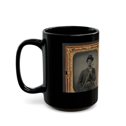 Two Unidentified Soldiers In Union Uniforms With Bayoneted Muskets (U.S. Civil War) Black Coffee Mug-The Sticker Space