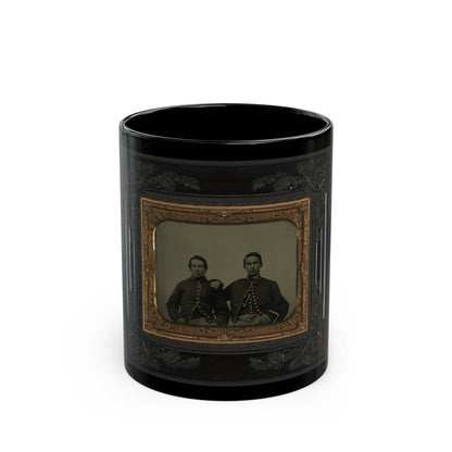 Two Unidentified Soldiers In Union Uniforms(3) (U.S. Civil War) Black Coffee Mug-11oz-The Sticker Space