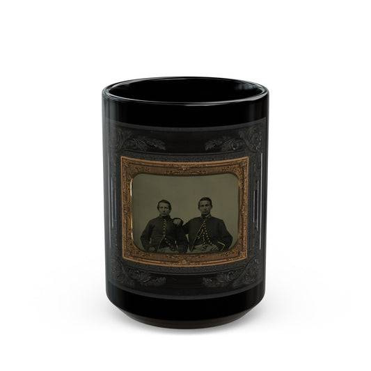 Two Unidentified Soldiers In Union Uniforms(3) (U.S. Civil War) Black Coffee Mug-15oz-The Sticker Space