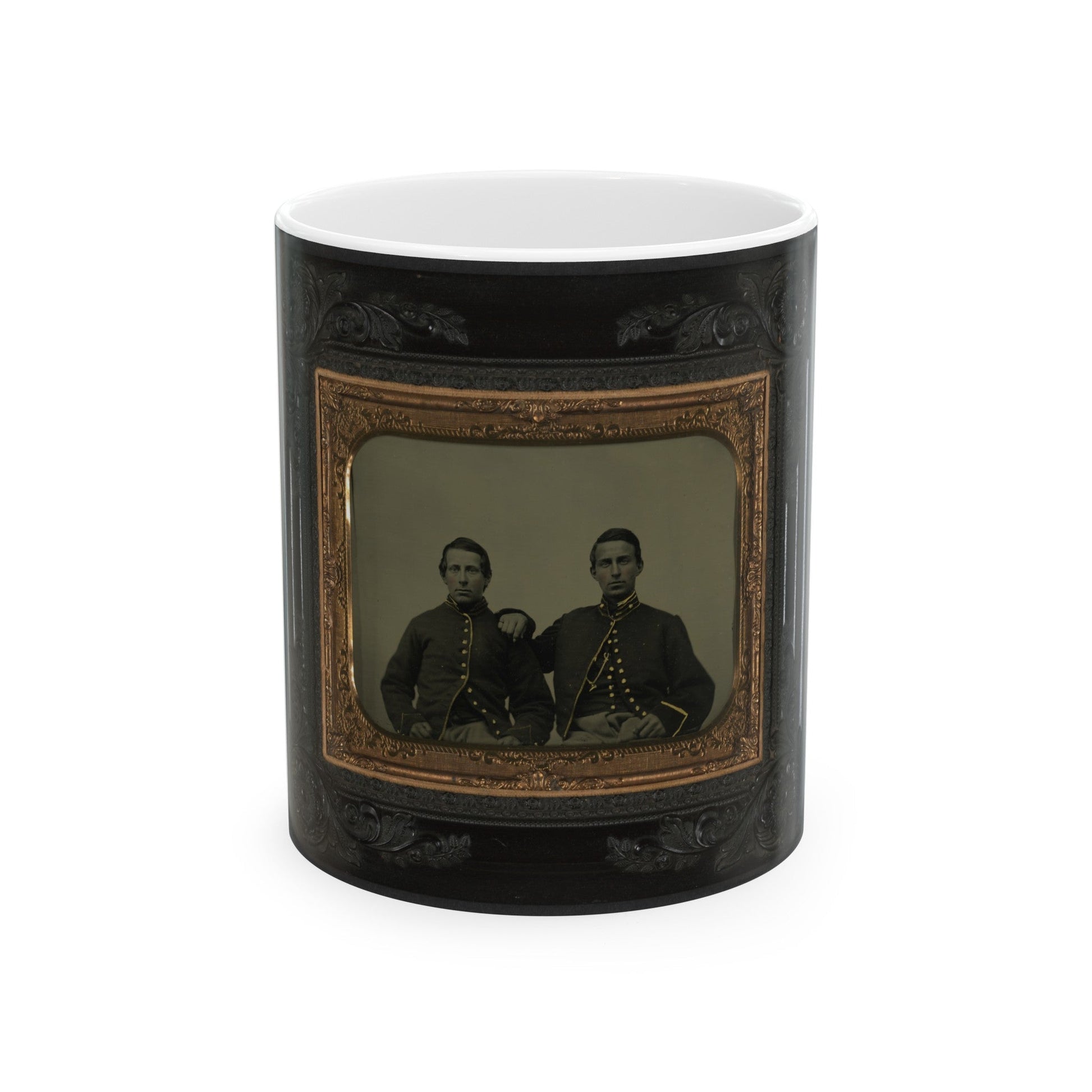 Two Unidentified Soldiers In Union Uniforms(3) (U.S. Civil War) White Coffee Mug-11oz-The Sticker Space