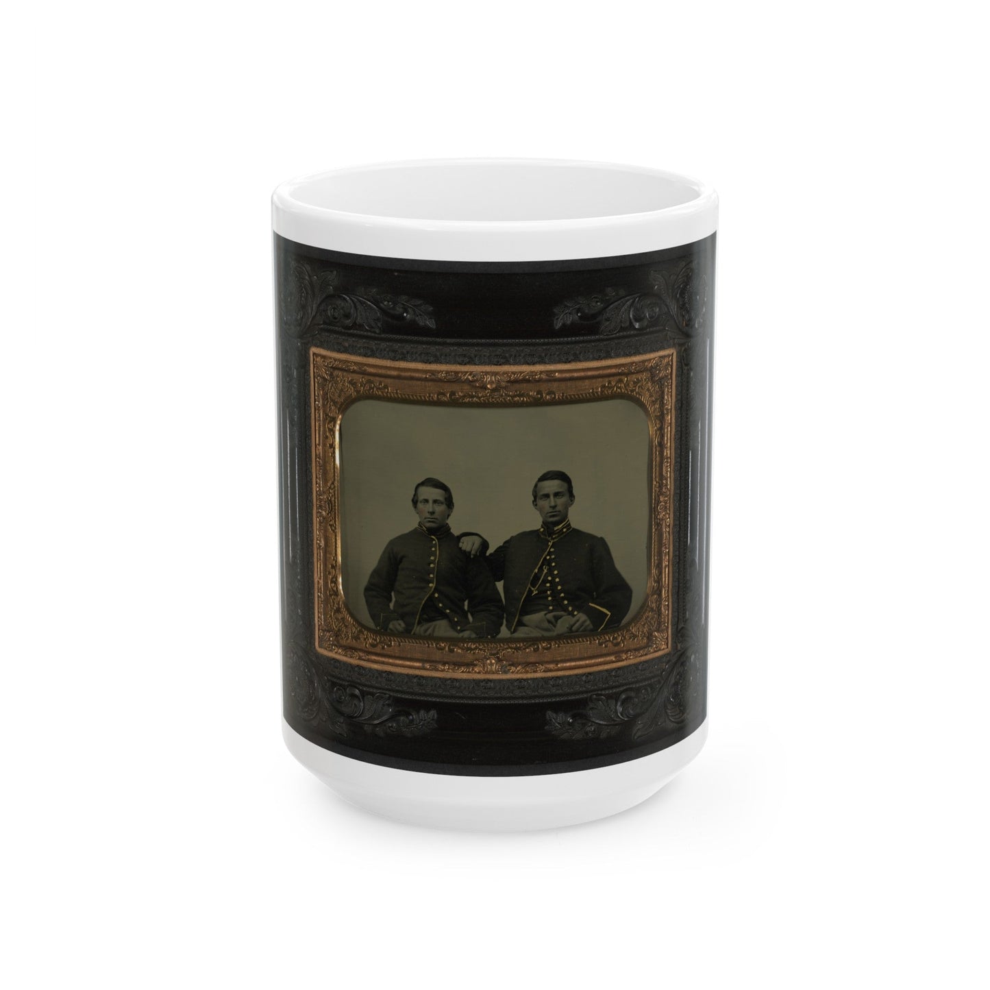 Two Unidentified Soldiers In Union Uniforms(3) (U.S. Civil War) White Coffee Mug-15oz-The Sticker Space