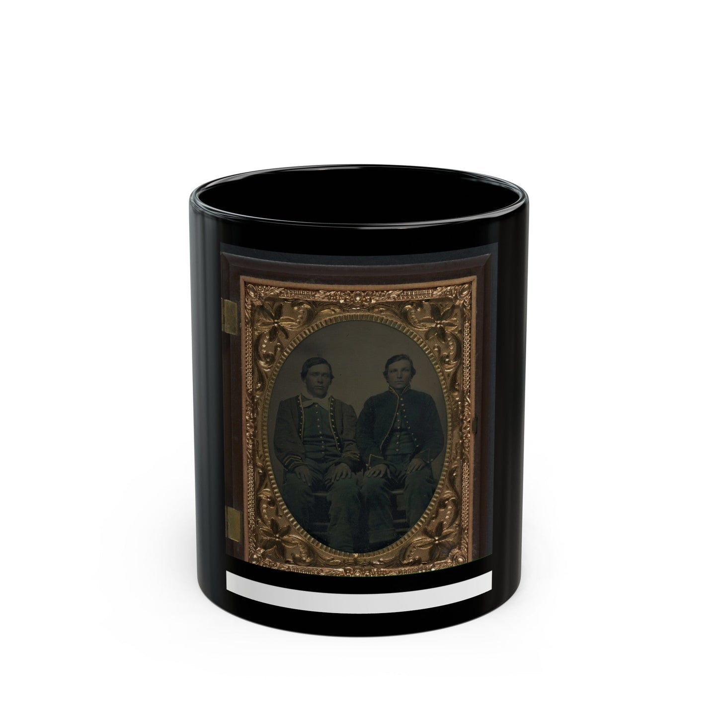 Two Unidentified Soldiers In Union Zouave Uniforms (U.S. Civil War) Black Coffee Mug-11oz-The Sticker Space