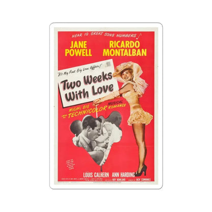 Two Weeks with Love 1950 Movie Poster - STICKER Vinyl Kiss-Cut Decal 6 Inch White - The Sticker Space