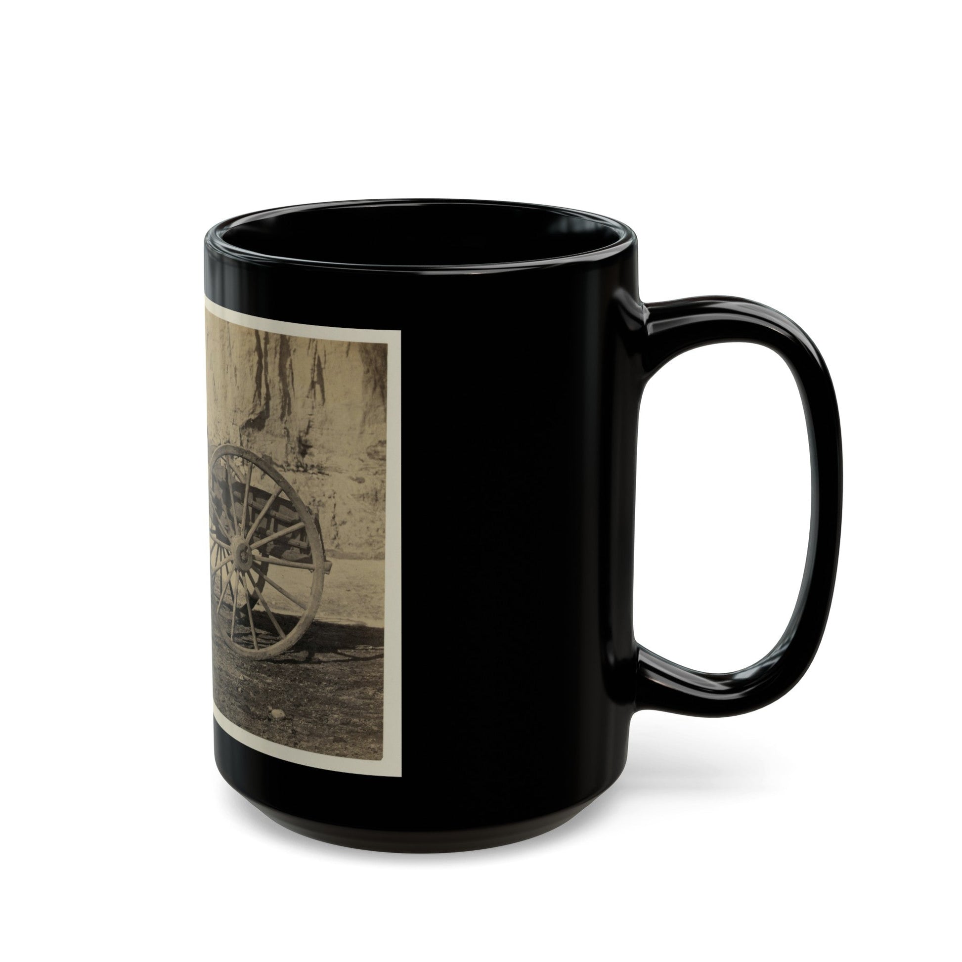 Two Wheeled Cart To Be Drawn By A Horse (U.S. Civil War) Black Coffee Mug-The Sticker Space