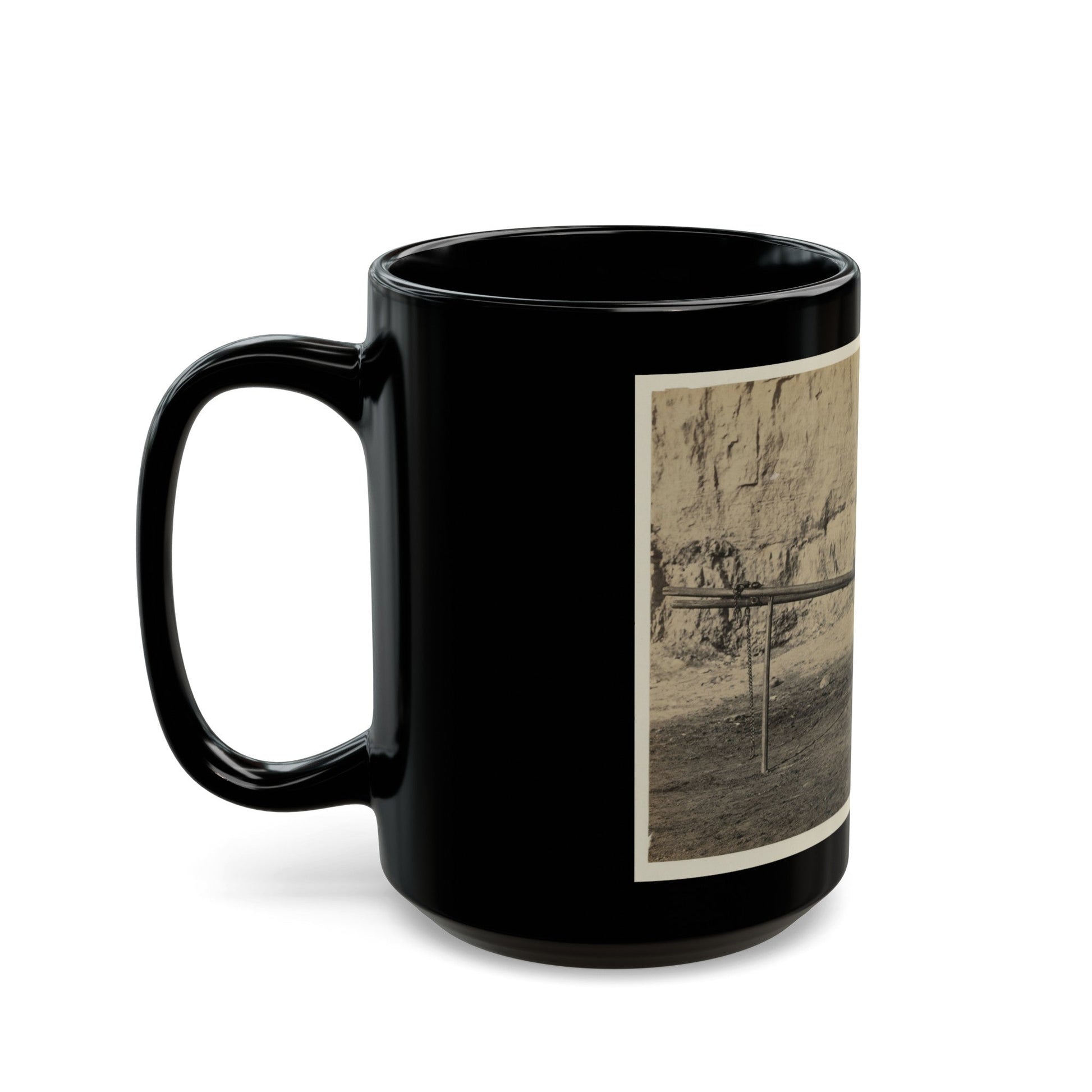 Two Wheeled Cart To Be Drawn By A Horse (U.S. Civil War) Black Coffee Mug-The Sticker Space