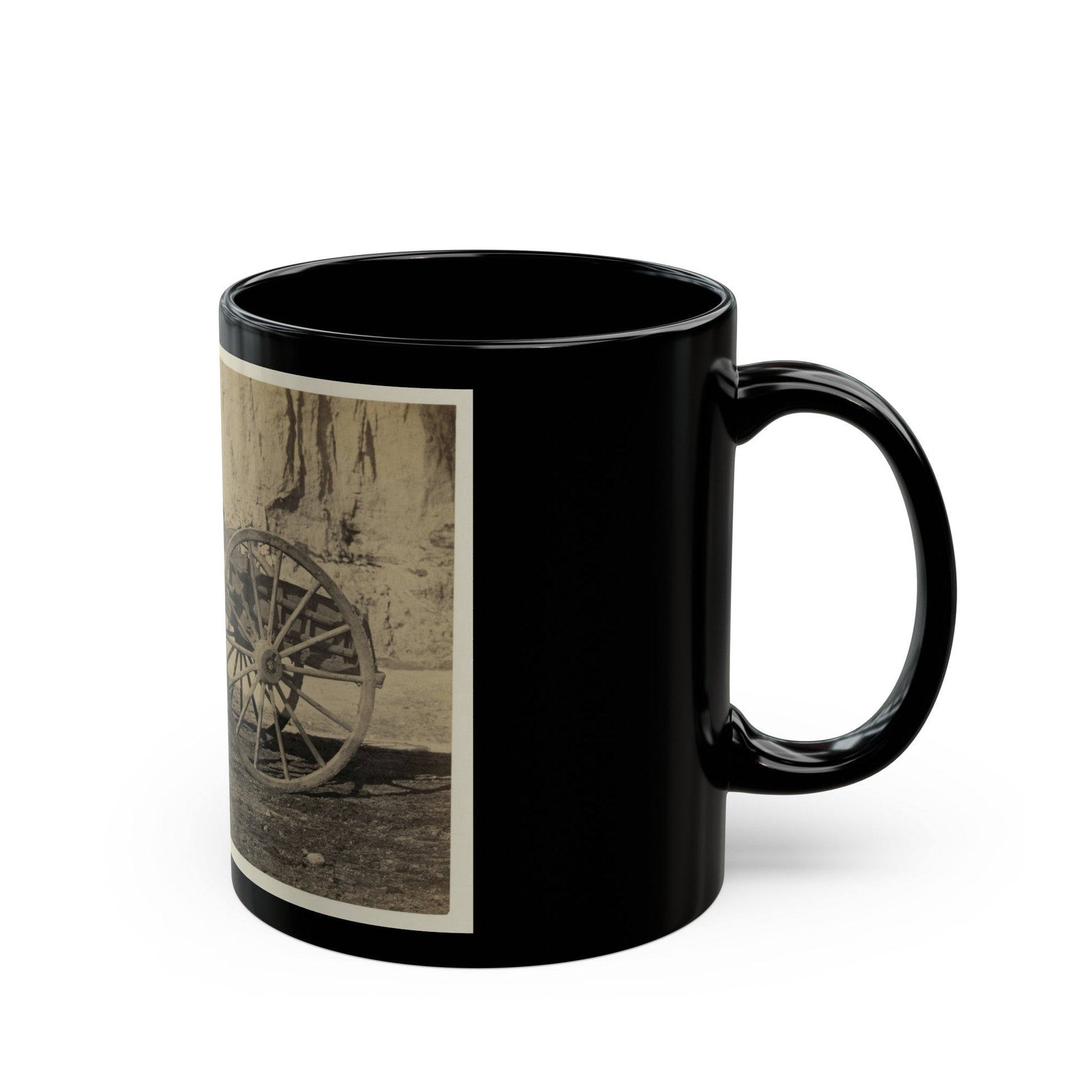 Two Wheeled Cart To Be Drawn By A Horse (U.S. Civil War) Black Coffee Mug-The Sticker Space