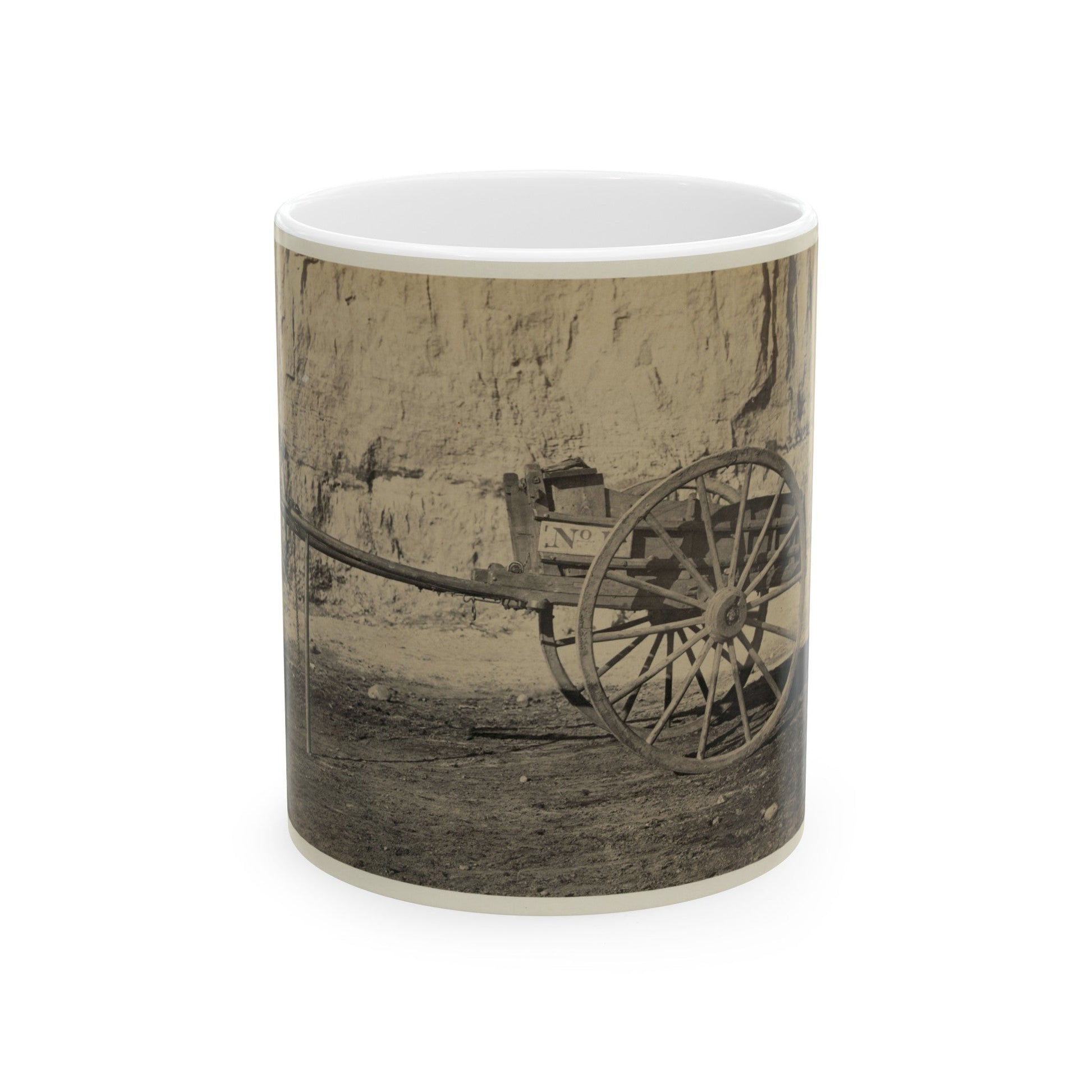 Two Wheeled Cart To Be Drawn By A Horse (U.S. Civil War) White Coffee Mug-11oz-The Sticker Space