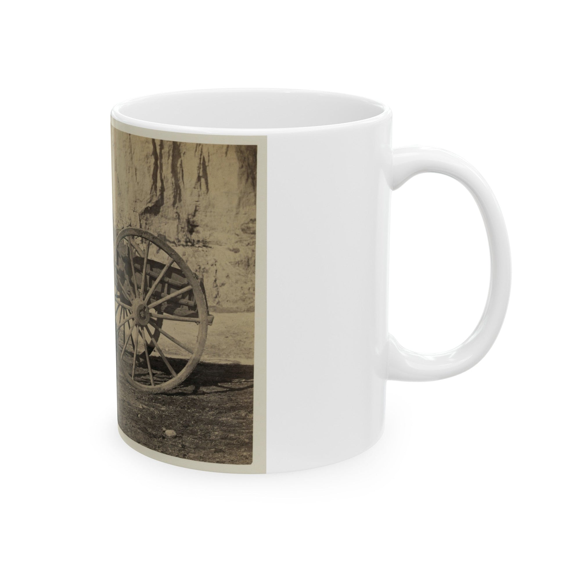 Two Wheeled Cart To Be Drawn By A Horse (U.S. Civil War) White Coffee Mug-The Sticker Space